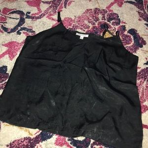 Satin Black Tank Top